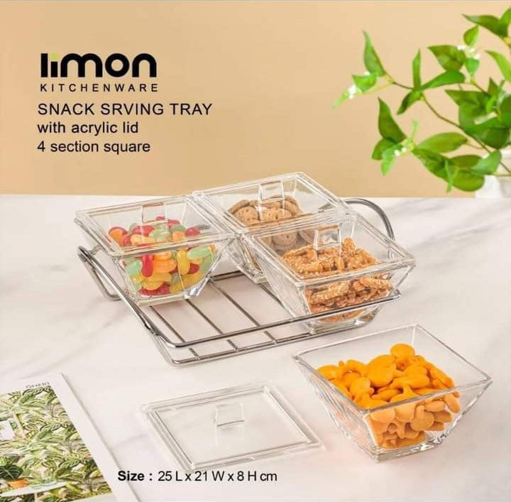 Limon Glass Snack Serving Trays (Square)!