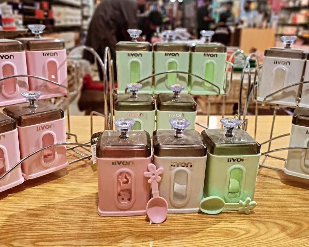 Livon Spice Jar Set 6 - Pcs with Steel Stand! - HomeKet Traders
