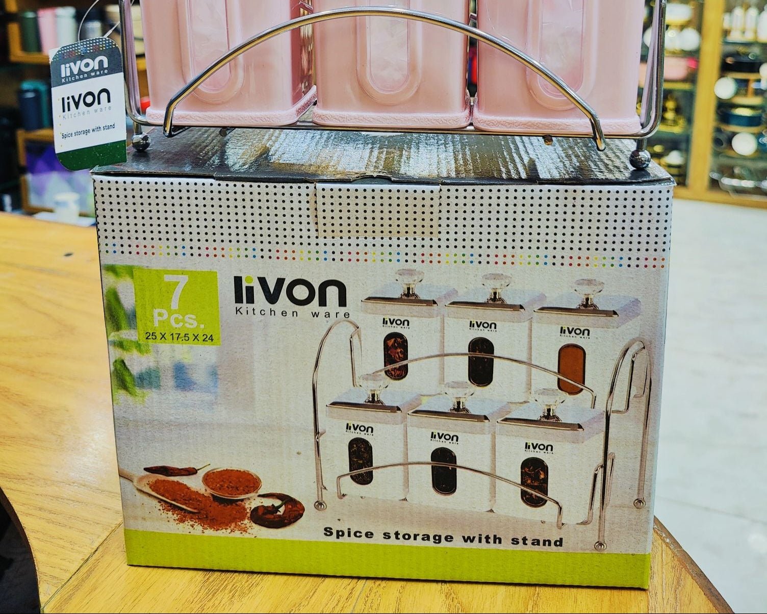 Livon Spice Jar Set 6 - Pcs with Steel Stand! - HomeKet Traders