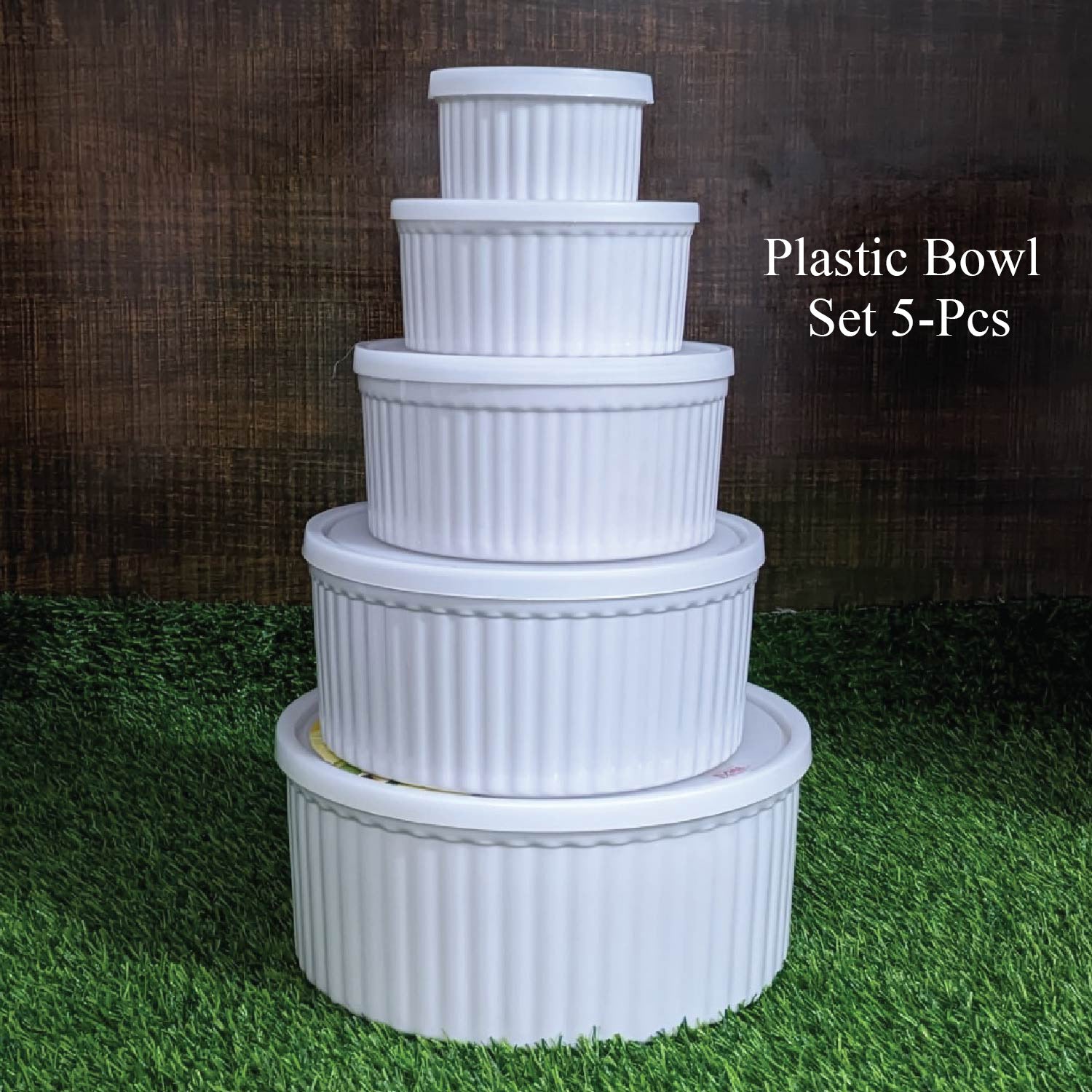 Next Icon Plastic Bowl Set with Rubber Lid 5-Pcs!