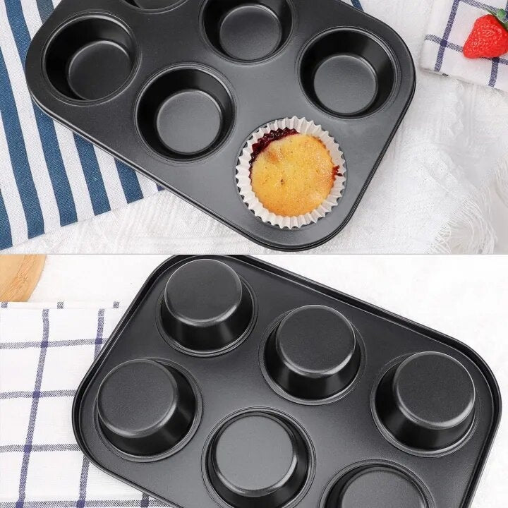 Non-Stick Muffin Pan Cake Tray 6 & 12-Pcs!