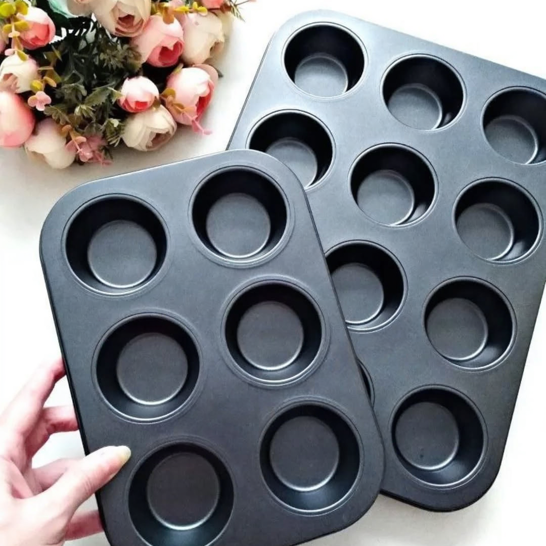 Non-Stick Muffin Pan Cake Tray 6 & 12-Pcs!