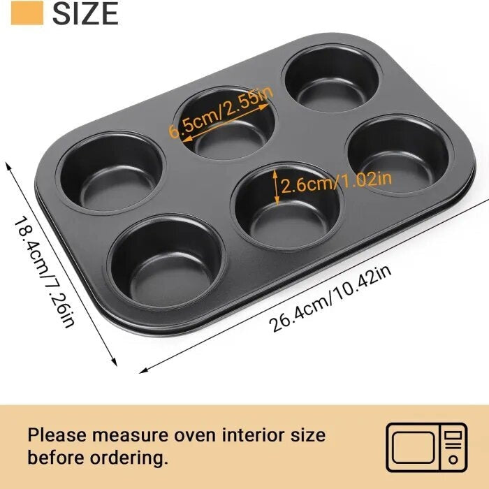 Non-Stick Muffin Pan Cake Tray 6 & 12-Pcs!