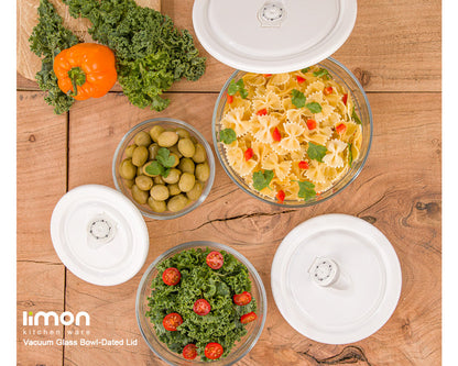 Limon Vacuum Glass Bowl 3-Pcs Set (Plain)