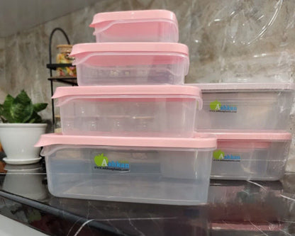 Ashkan Plastic Food Container Set 4-Pcs (Rectangle)