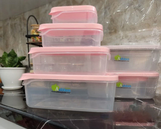 Ashkan Plastic Food Container Set 4-Pcs (Rectangle)