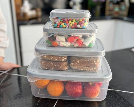Ashkan Plastic Food Container Set 4-Pcs (Rectangle)