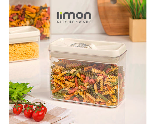 Limon Rectangular Canister Jar with a Thumb Lid of 1.7-L