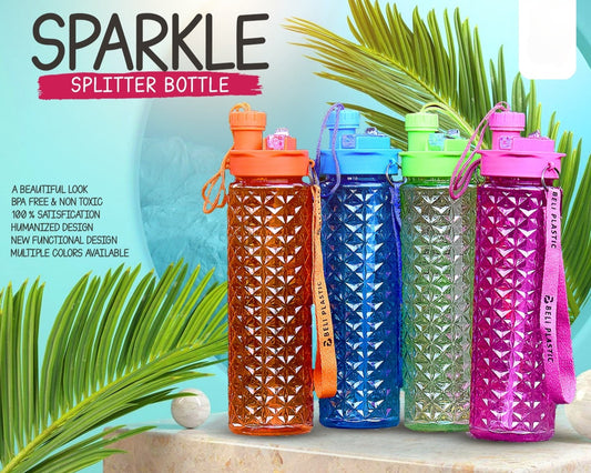 2 in 1 Sparkle Water Bottle 750 ml (Plastic)
