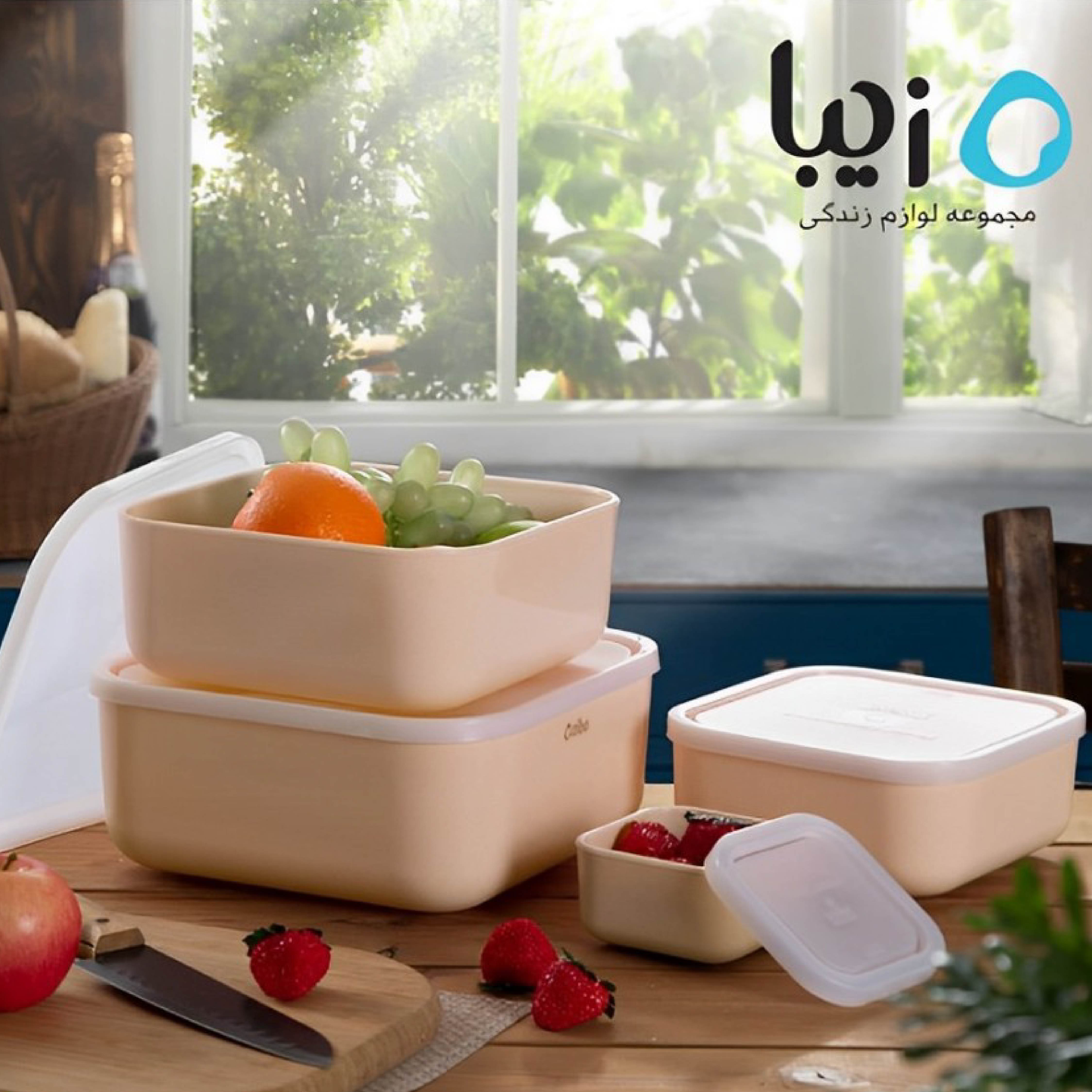 ZIBA Plastic Bowl Set with Airtight Lid 4-Pcs!