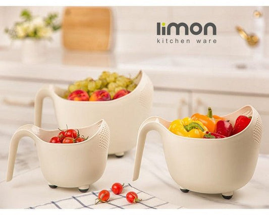 Limon Washing Bowl Set with Handle & Strainer
