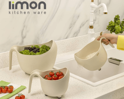 Limon Washing Bowl Set with Handle & Strainer
