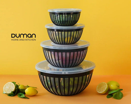 Duman Dorna Round Bowl Set with Lid 4-Pcs