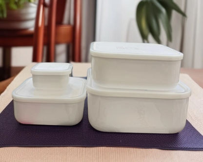 ZIBA Plastic Bowl Set with Airtight Lid 4-Pcs