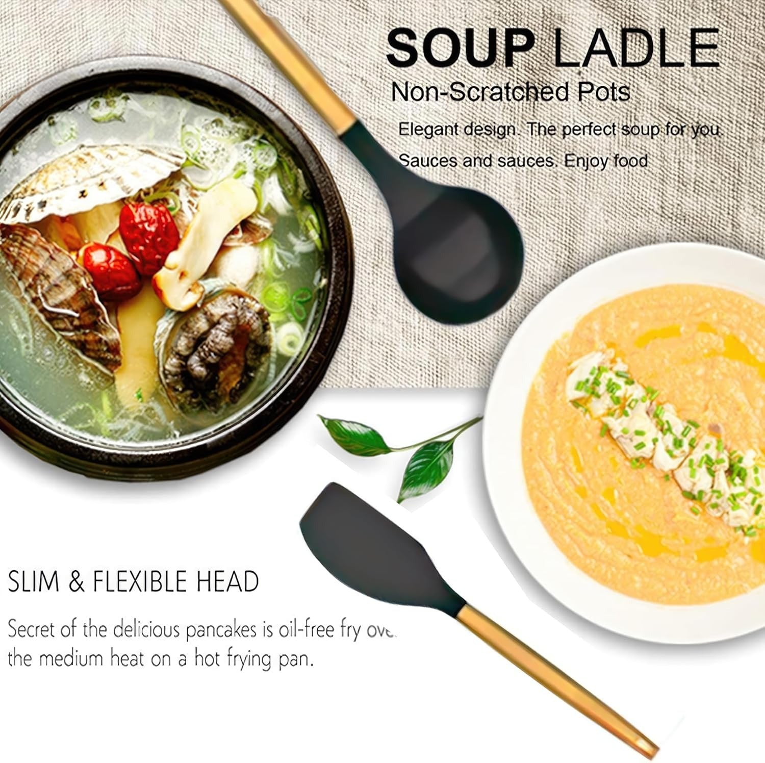 Non-Stick Silicon Kitchen Tool Set 12-Pcs (Utensils)!