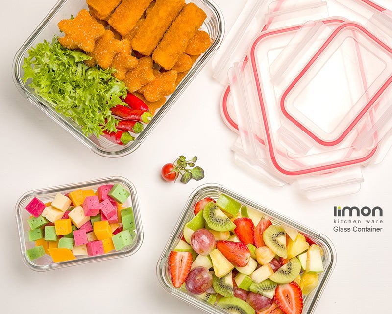 Limon Glass Container 3-Pcs Set (Rectangle)!