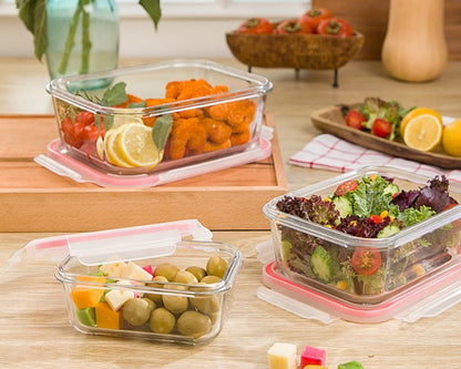 Limon Glass Container 3-Pcs Set (Rectangle)!