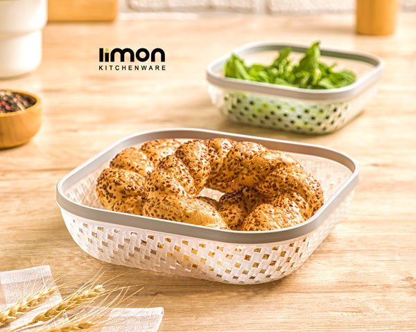 Limon Large Bread Basket with Knit  Design