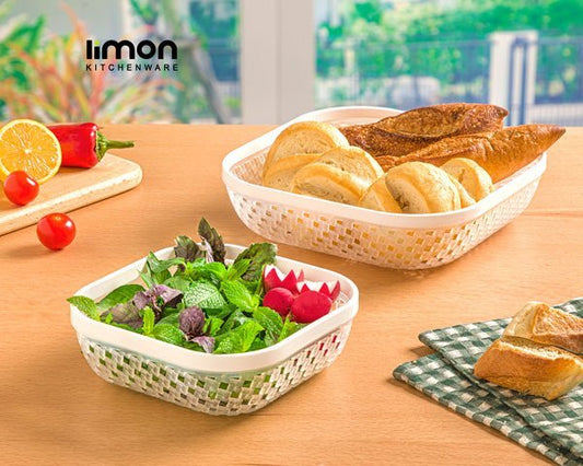 Limon Large Bread Basket with Knit  Design